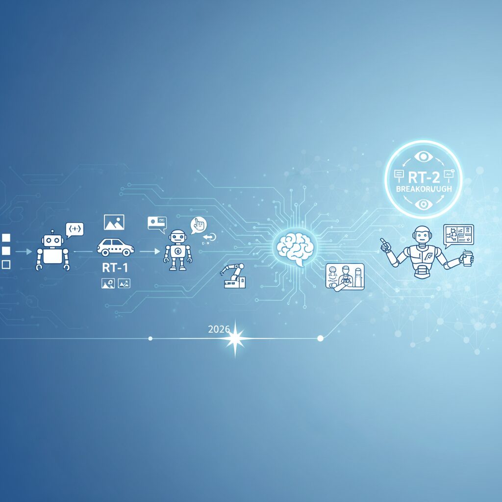 VLAモデルの進化史とRT-2以降のブレイクスルー のイメージ