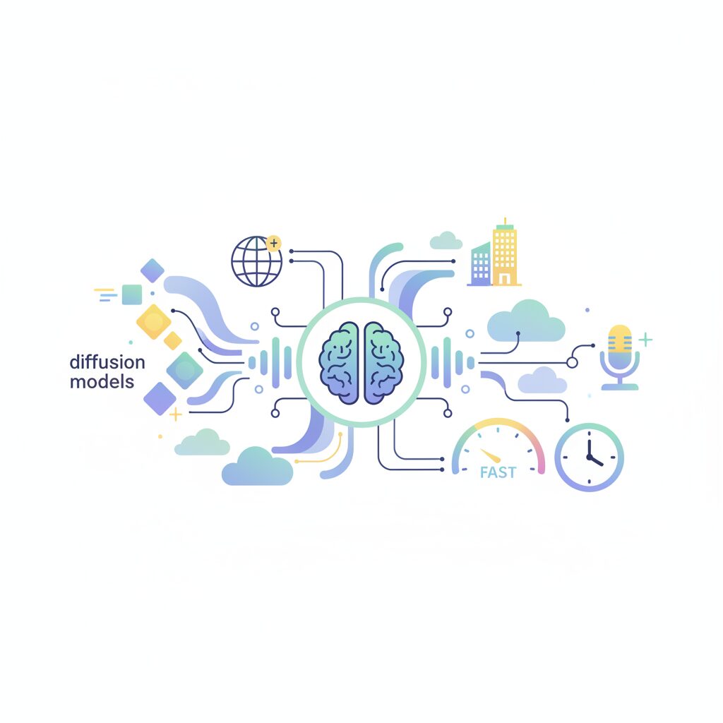 拡散モデルが変えた音声合成の音質と速度 のイメージ