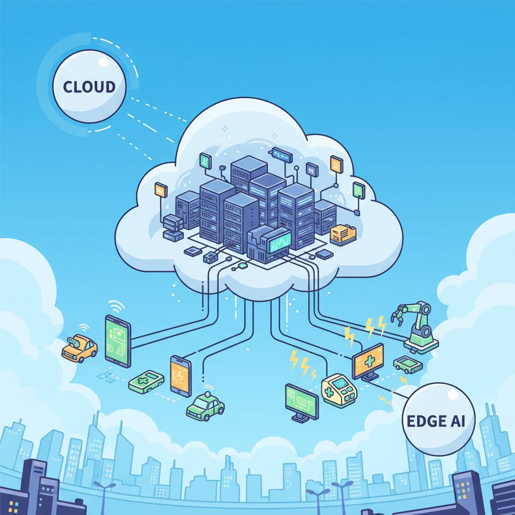 クラウド中心からエッジ推論へ移行する理由 のイメージ