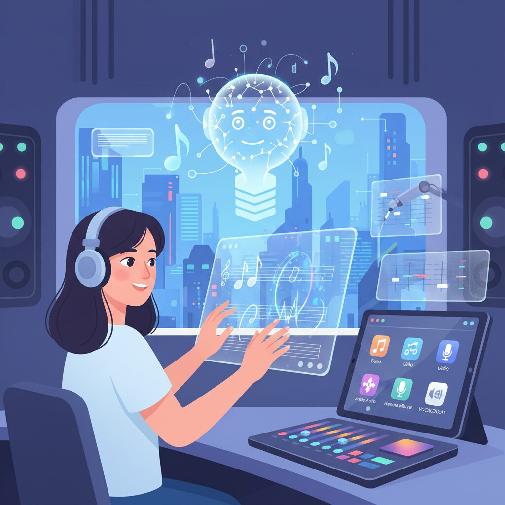 2026年の最新音楽生成AIツールと技術的到達点 のイメージ