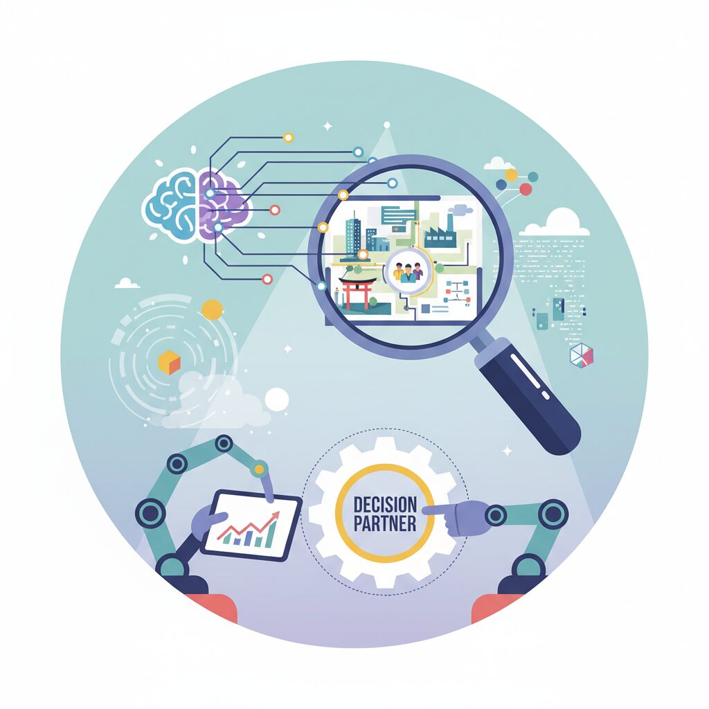 RAGの進化と意思決定支援ツールとしてのAI のイメージ