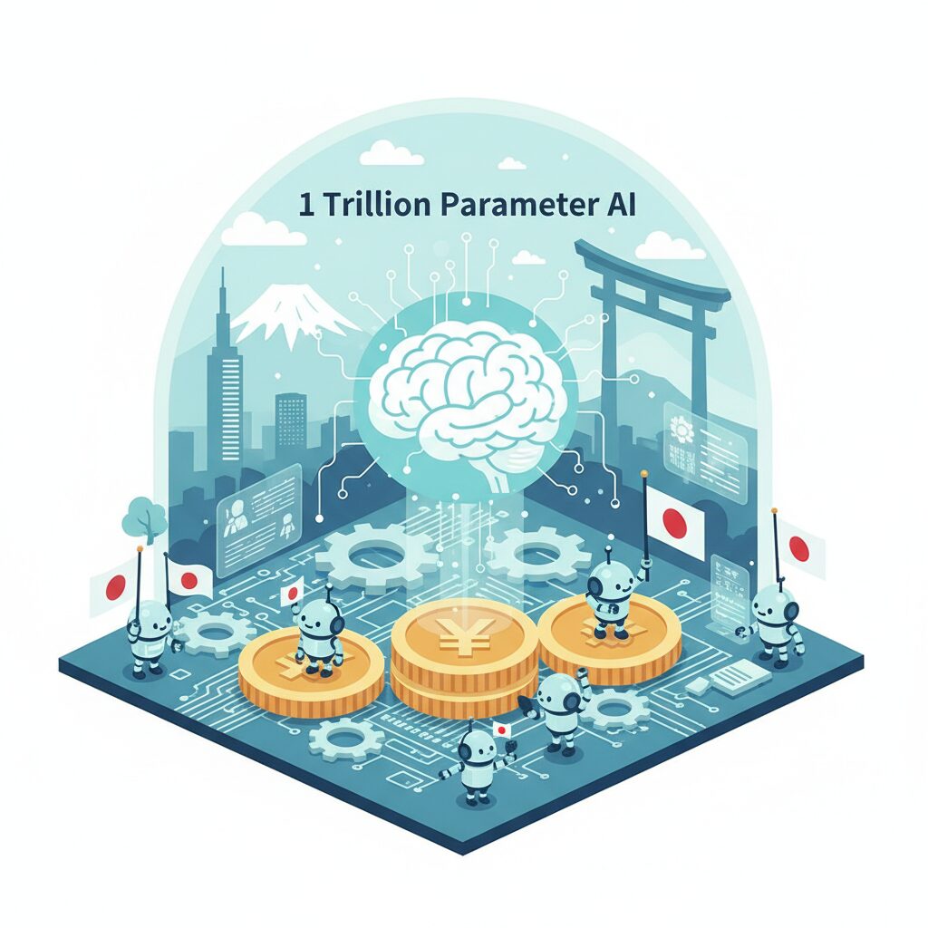 日本発1兆パラメータAIと官民3兆円プロジェクトの狙い のイメージ