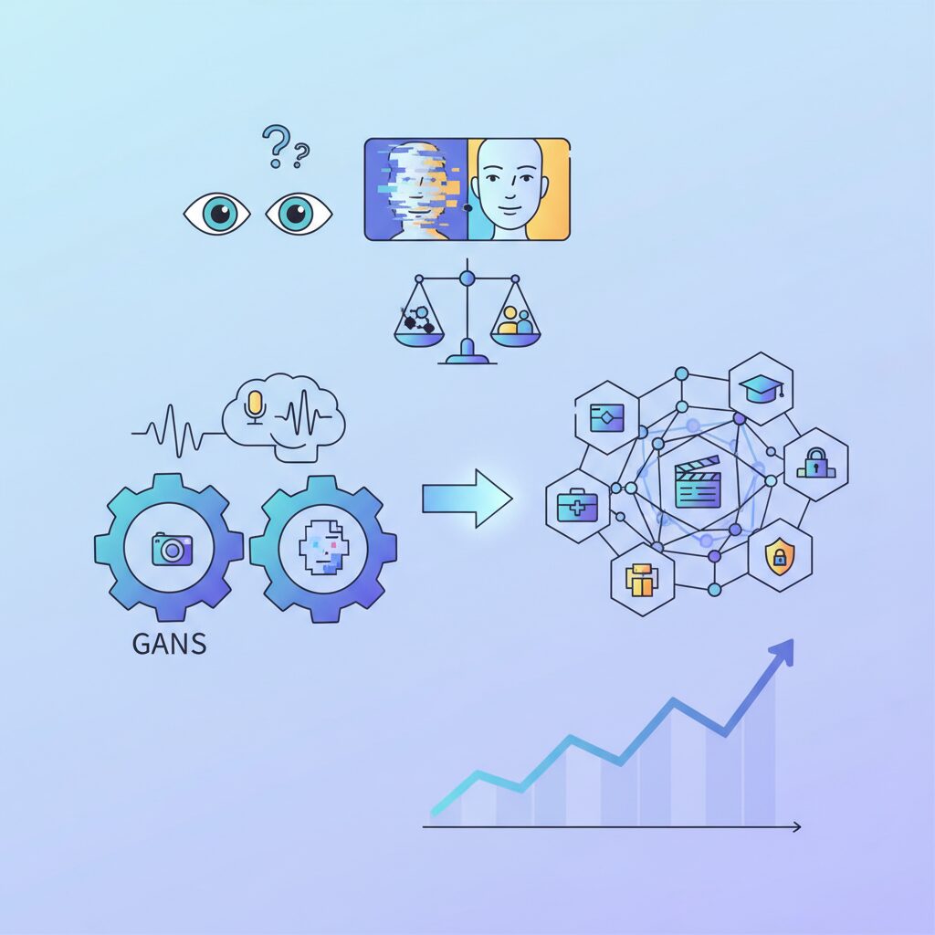 生成AIはどこまで進化したのか：GANからトランスフォーマーへ のイメージ