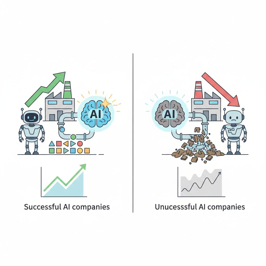 AIで成果を出す企業と出せない企業を分ける決定的な違い のイメージ