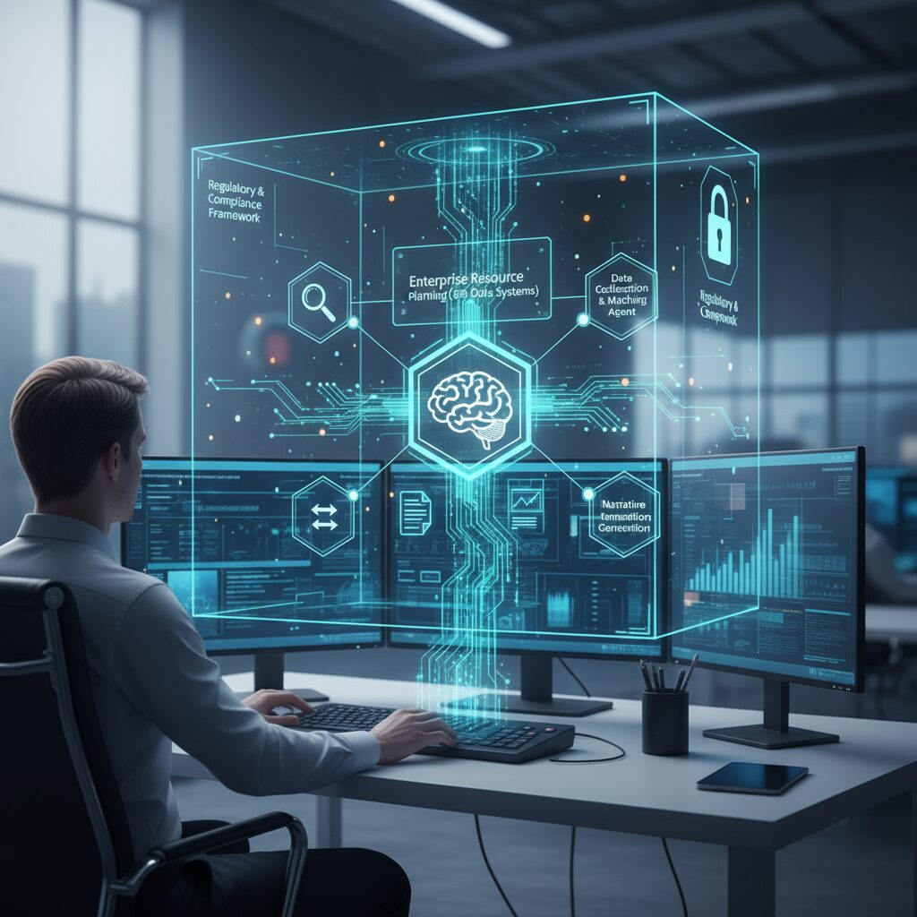 マルチエージェントによる監査対応アーキテクチャの全体像 のイメージ