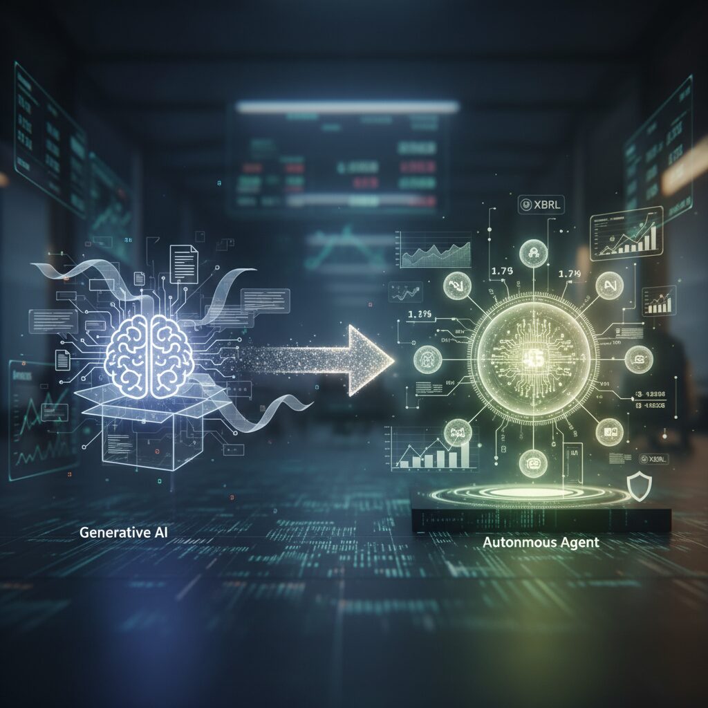 生成AIから自律型エージェントへのパラダイムシフト のイメージ