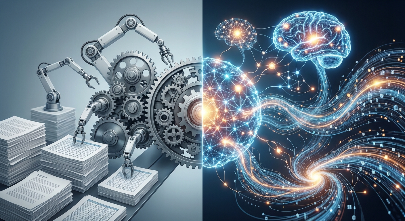 自動化から自律化へ進化するAIエージェント のイメージ